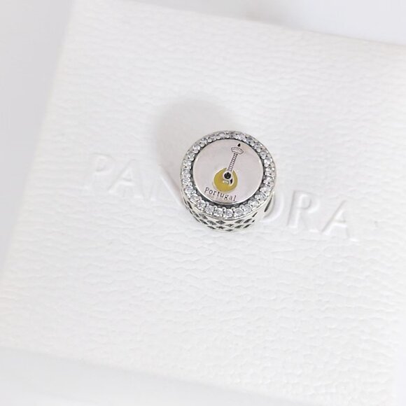Pandora Portuguese Guitar Sterling Silver Charm Bead Portugal Travel Vacation - Picture 4 of 9